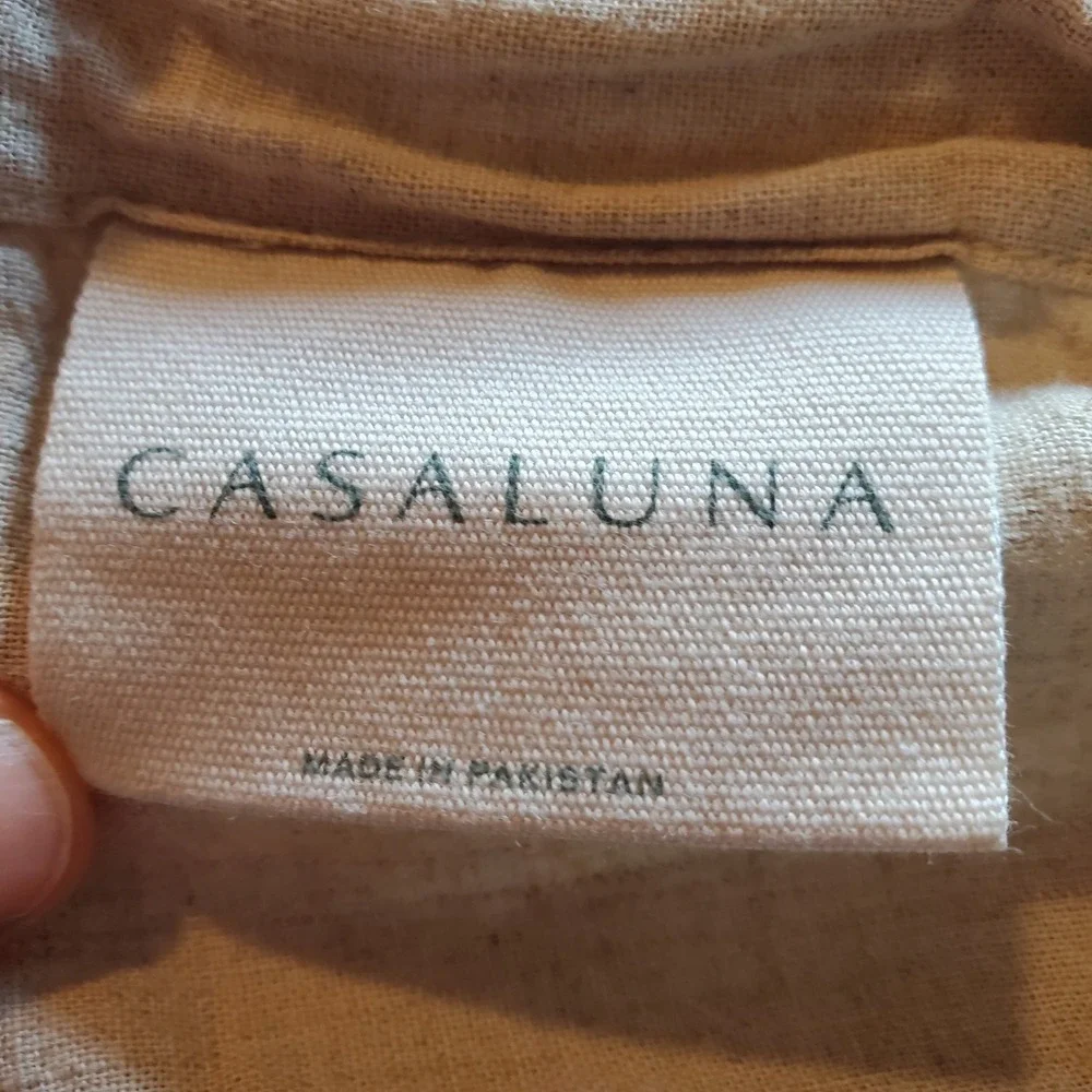 Casaluna Natural Linen Blend Shower Curtain 72x72 Textured Beige Boho Minimalist